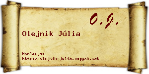 Olejnik Júlia névjegykártya
